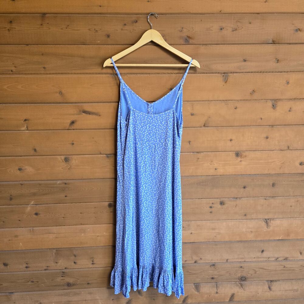 Rails Frida Dress Sky Blue Daisies Midi Prairie Cottagecore Boho Button L Prep - Picture 5 of 5